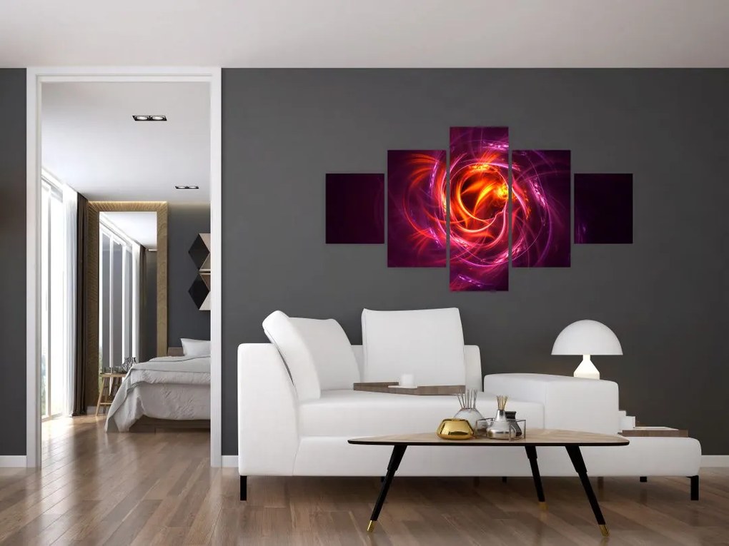 Obraz świecącej nowoczesnej abstrakcji (125x70 cm)