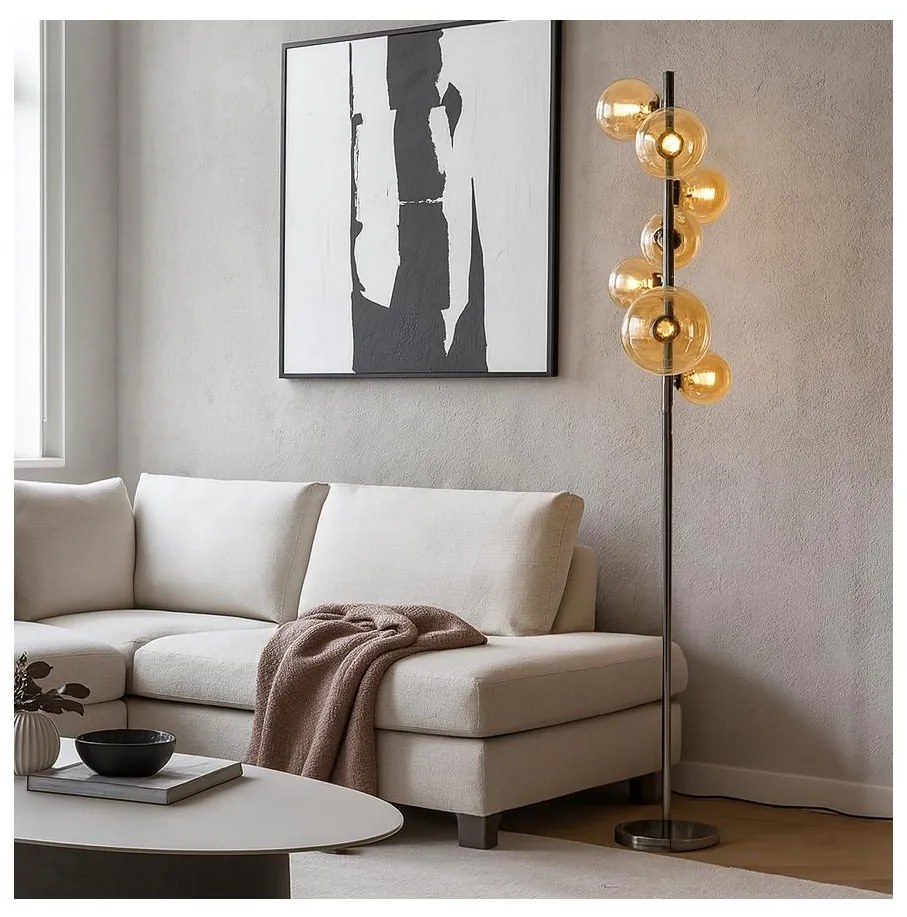 Brilagi - LED Lampa podłogowa MILLA 7xG9/3W/230V czarny chrom/złoty