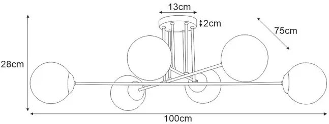 Nowoczesna lampa sufitowa ze szklanymi kloszami 3X S804 A1-R04