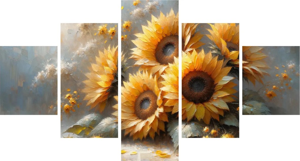 Obraz - Malowanie słoneczników (125x70 cm)