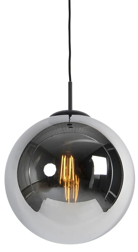Inteligentna lampa wisząca czarna z przydymionym szkłem 30 cm z Wifi ST64 - Pallon