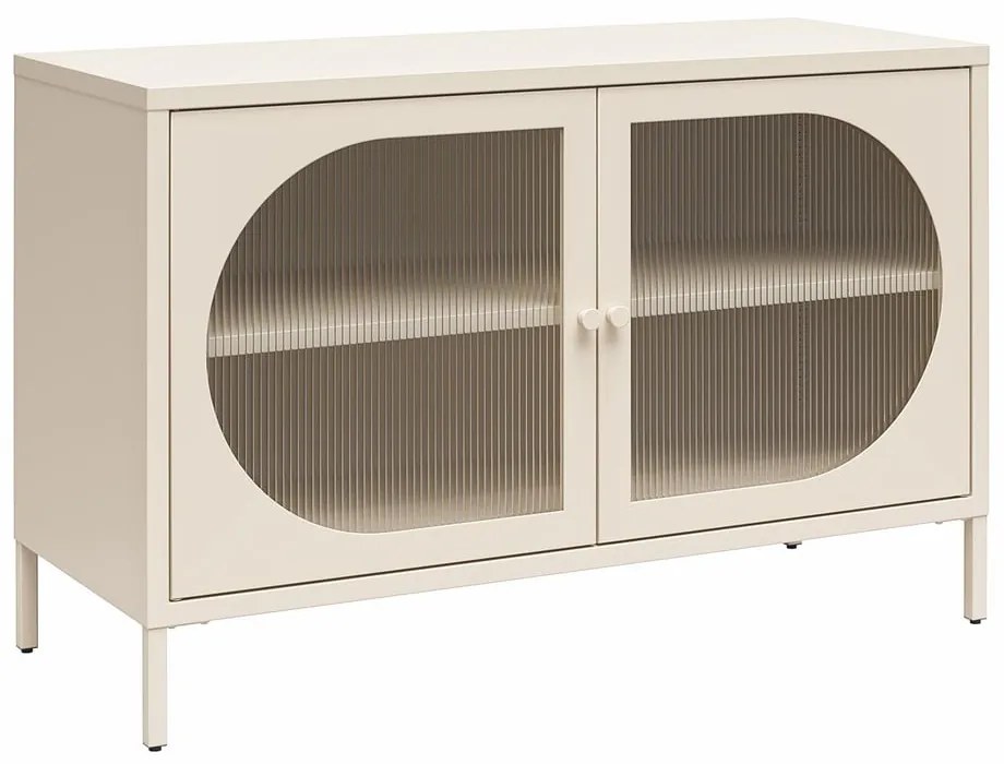 Kremowa metalowa witryna 100x64x40 cm Luna – Støraa