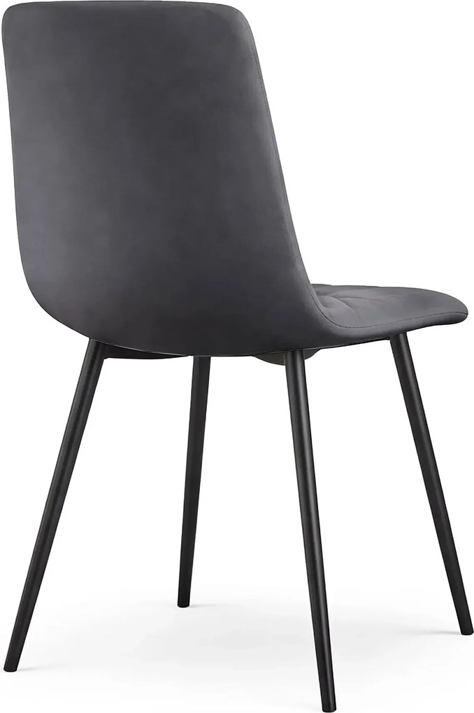 Grafitowe pikowane krzesło welurowe R5-T37