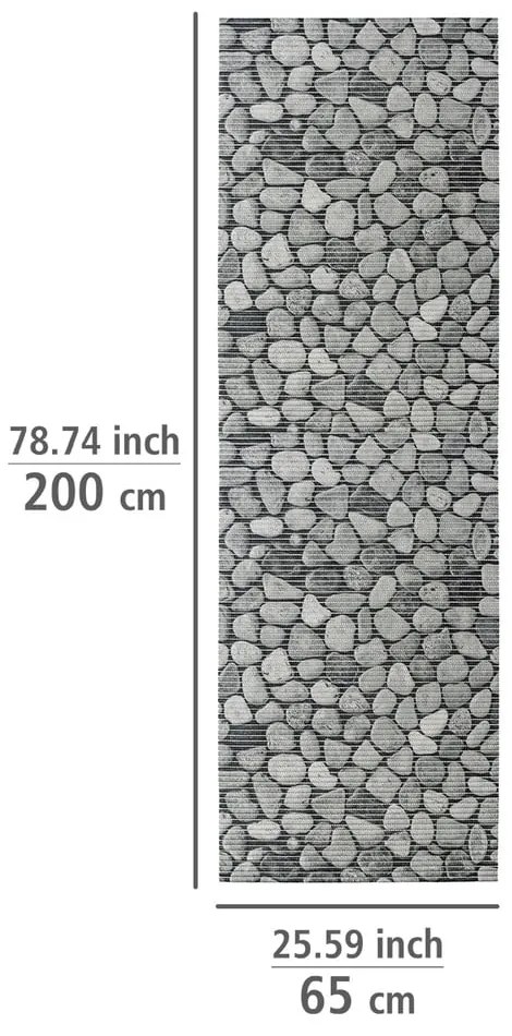 Szary plastikowy dywanik łazienkowy 65x200 cm Sassi – Wenko
