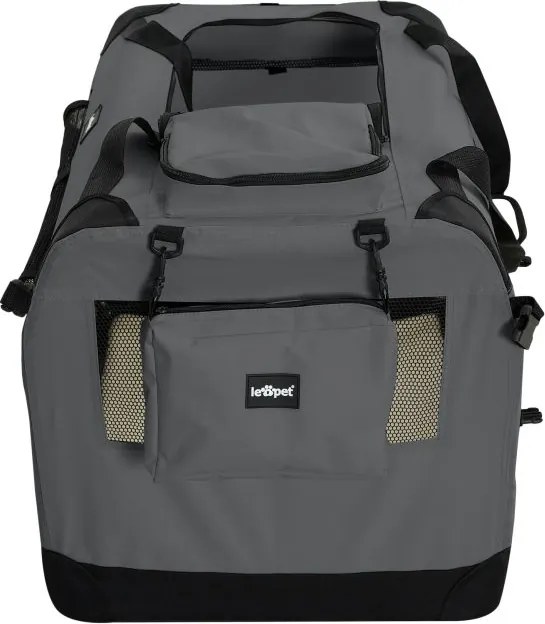 Leopet Box transportowy dla psów L, 70 x 52 x 52 cm, antracy