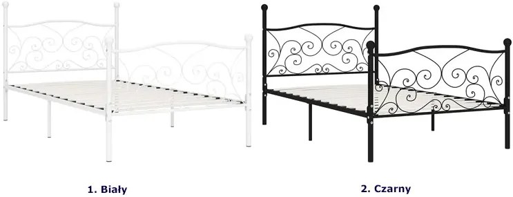 Białe metalowe łóżko z zagłówkiem 100x200 cm E9-E96