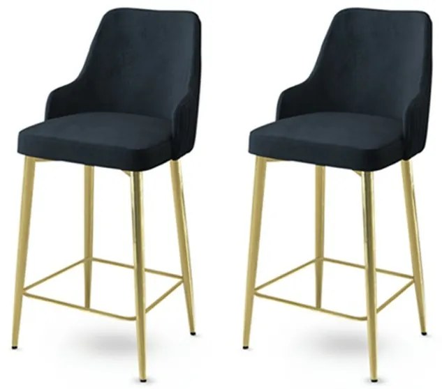 Zestaw krzeseł barowych Enox Anthracite and Gold,2 szt., 2 szt.