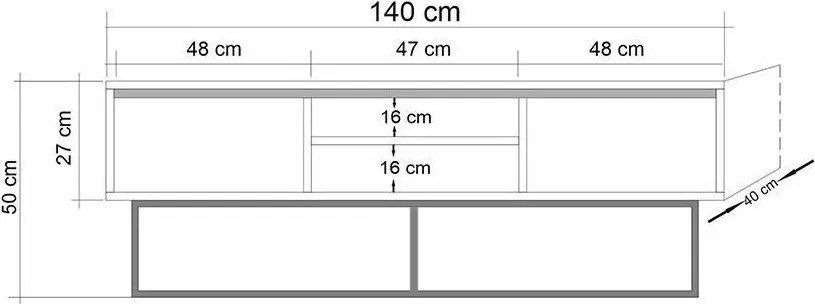 Stolik pod telewizor Rodez Walnut and Black I, M