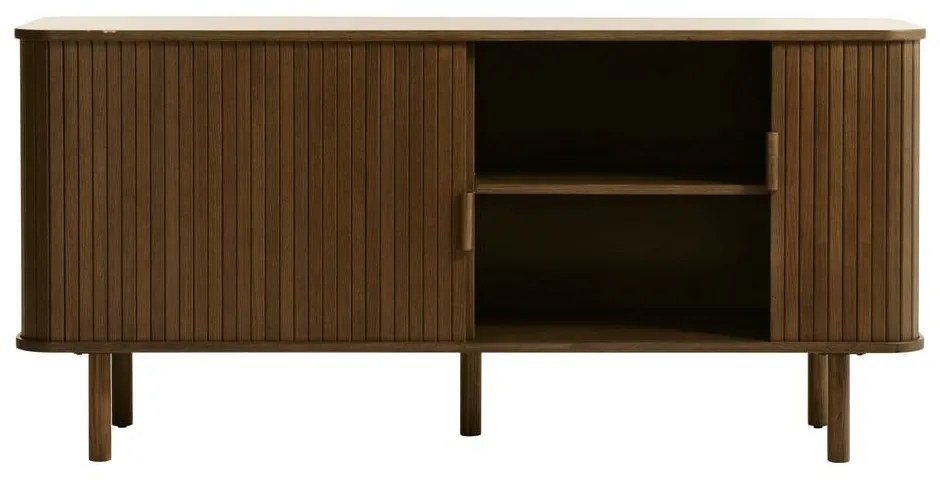 Brązowa niska komoda w dekorze dębu z drzwiami przesuwnymi 76x160 cm Cavo – Unique Furniture