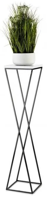 Stojak na kwiaty LOFT 100x24 cm czarno-biały