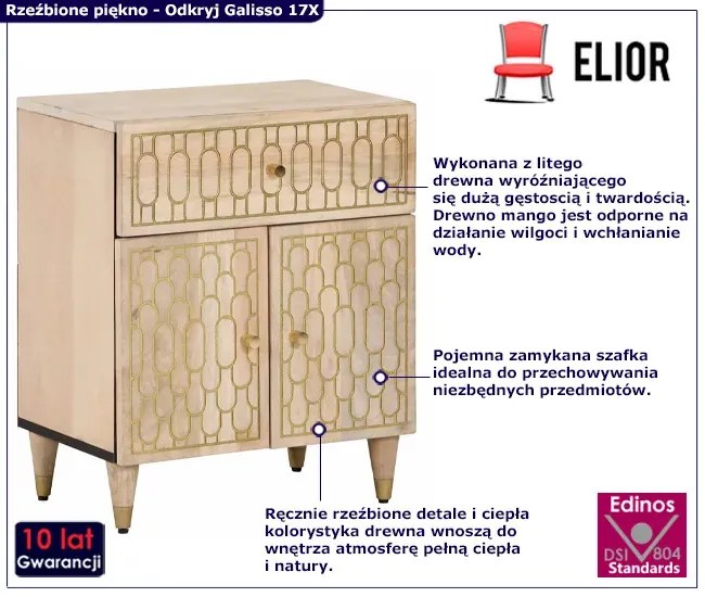 Niska szafka nocna z szufladami - Nolen 17X