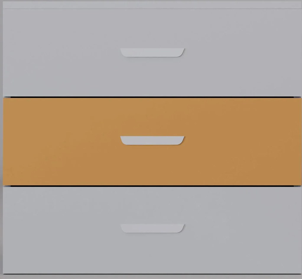 Młodzieżowa komoda z 3 szufladami kaszmir + żółty H8-N43