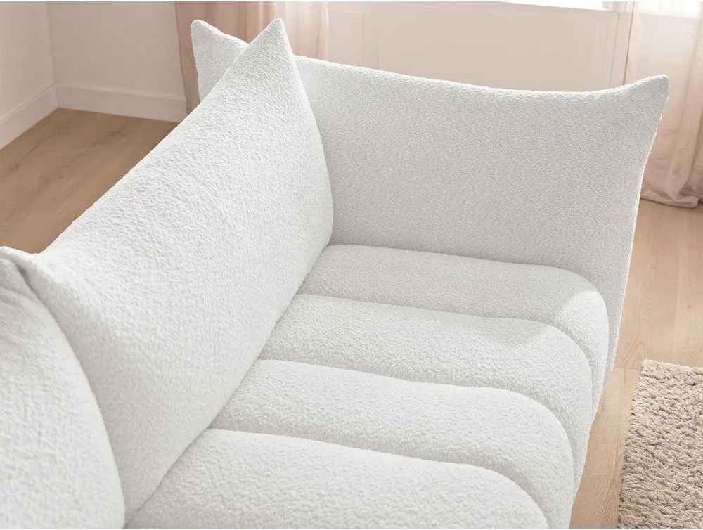 Biała sofa z materiału bouclé 234 cm Azra – Bobochic Paris