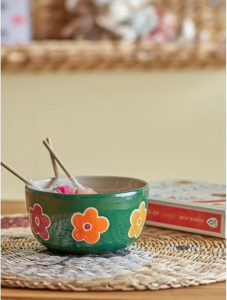 Ciemnozielona kamionkowa miska dla dzieci ø 12 cm Addy – Bloomingville Mini