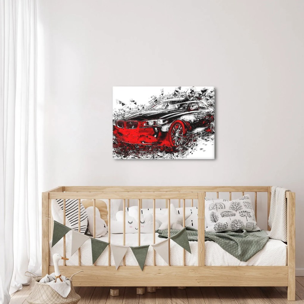 Obraz - Malowany samochód w akcji (70x50 cm)