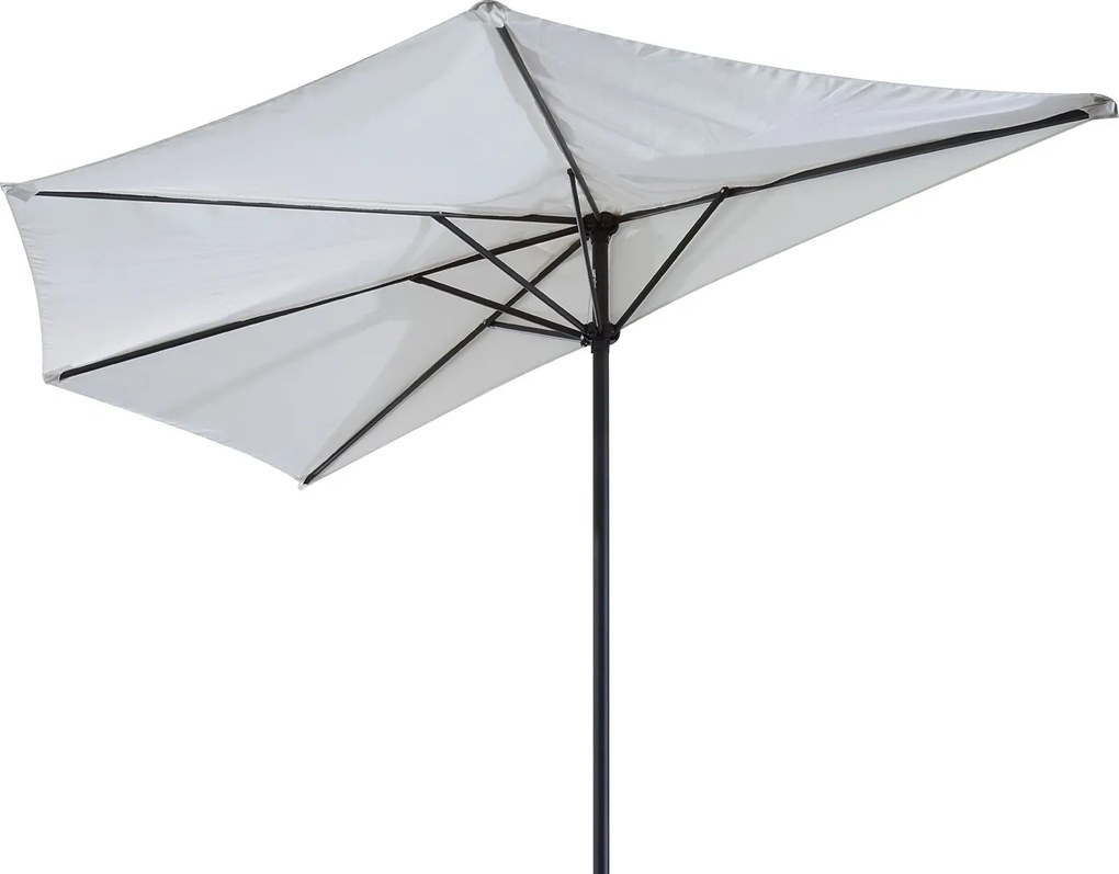 Outsunny Parasol Ogrodowy Półkolisty z Korbką Aluminiowy 293x150cm Kremowo Biały Czarny | Aosom PL