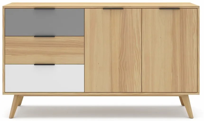 Niska komoda z drewna sosnowego 140x81 cm Elfa – Marckeric
