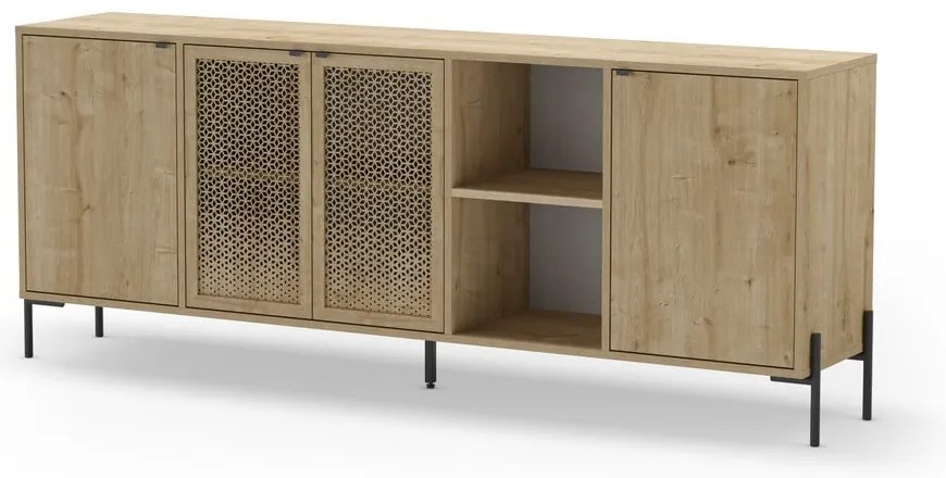 Niska komoda w dekorze dębu 200x80 cm Inca – Marckeric
