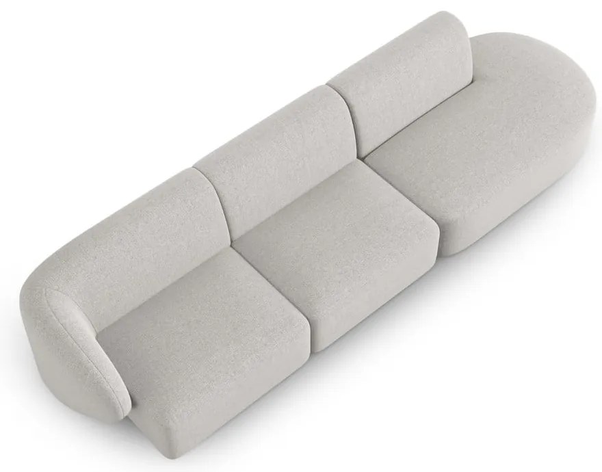 Jasnoszara sofa z tkaniny szenilowej lewostronna 311 cm Paolo – Milo Casa