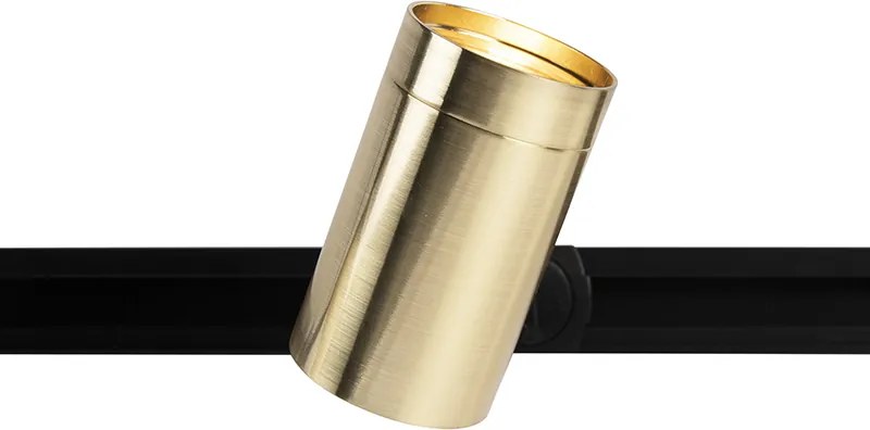 Nowoczesny system oświetlenia szynowego z 3 reflektorami, złoty, 1-fazowy - Iconic Jeana