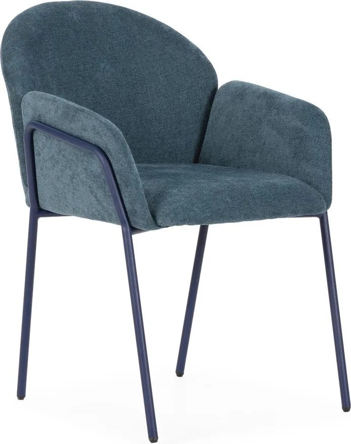 Niebieskie tapicerowane fotele jadalniane zestaw 2 szt. Aslin – MOME