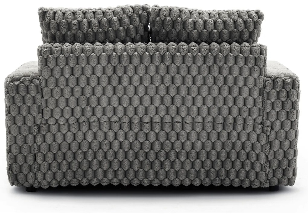 Fotel Wypoczynkowy Sofa KOBEL Szary Pluszowy Nowoczesny