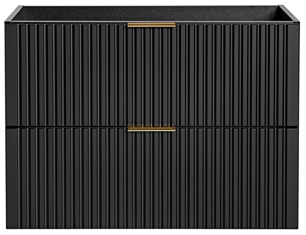 Szafka wisząca podumywalkowa czarna mat 80 x 46 cm ASTROS Black