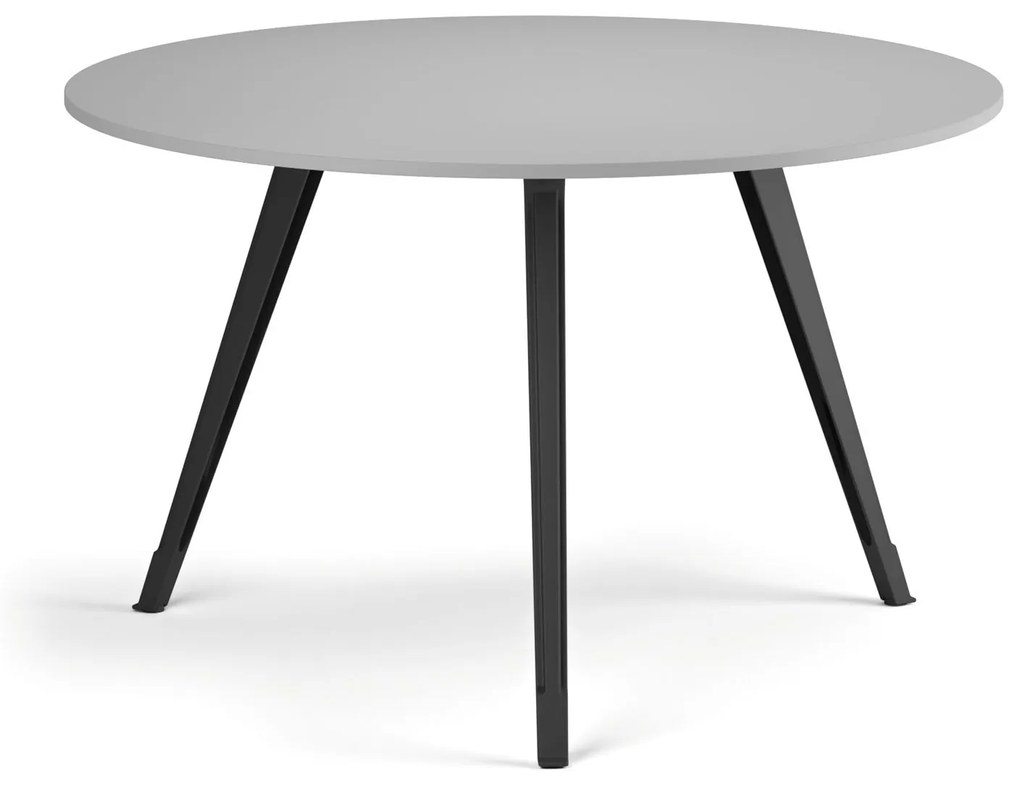 Stolik kawowy PRIMO ZEN, średnica 120 cm, czarna podstawa, szary
