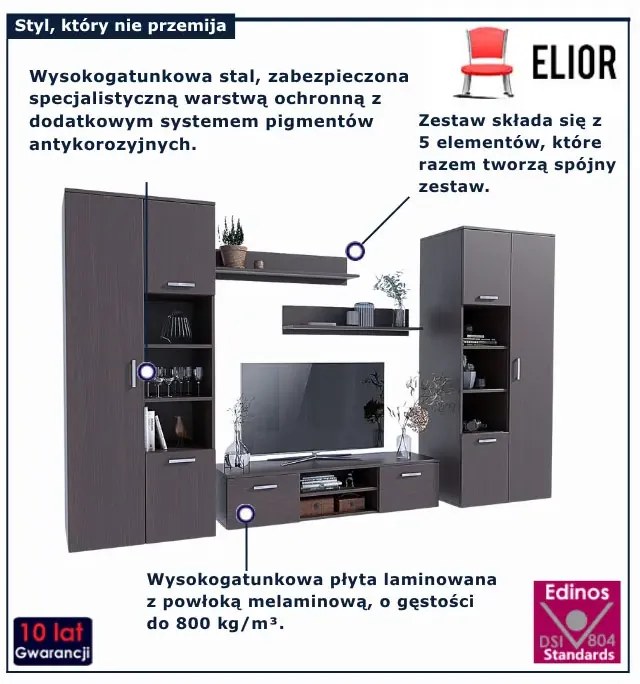 Komplet mebli - Meblościanka Armo 5X wenge