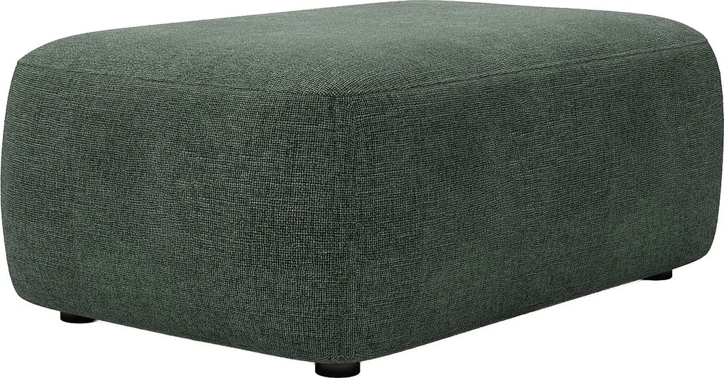 Pufa z teksturowanej tkaniny w kolorze ciemnozielonym DAVISO