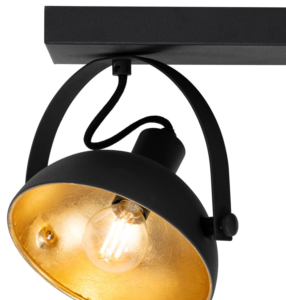 Industrialna lampa sufitowa czarna ze złotem 3-światła regulowana - MagnaxPrzemysłowy Oswietlenie wewnetrzne