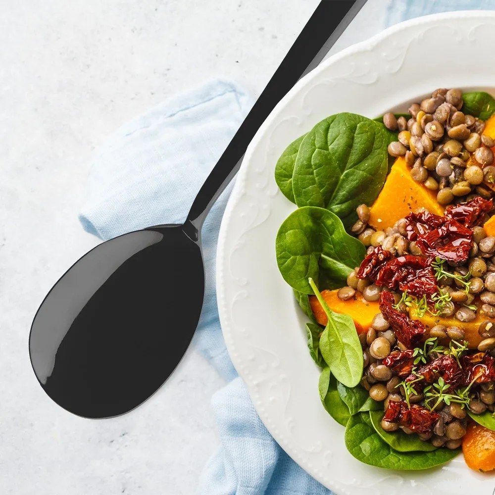 Sztućce do sałatek ze stali nierdzewnej Black – Orion