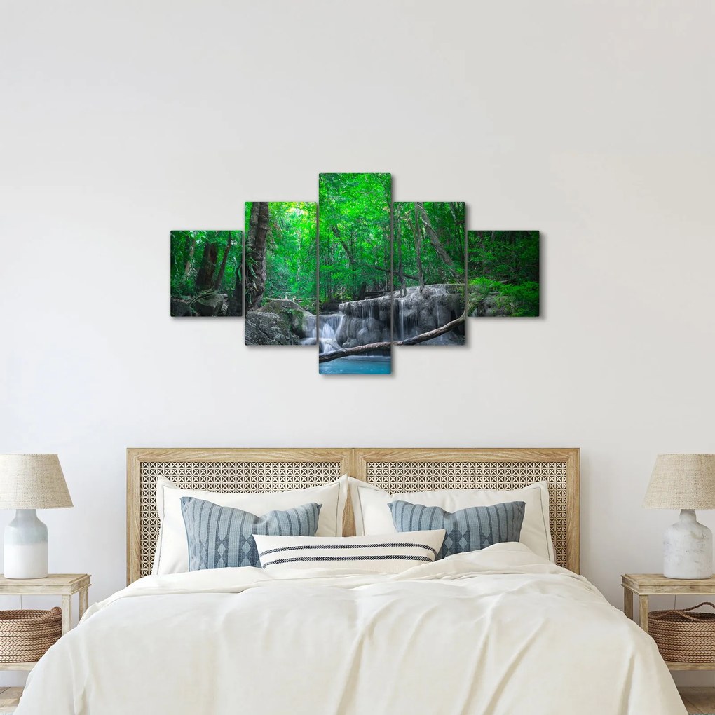 Obraz - Wodospad Erawan, Kanchanaburi, Tajlandia (125x70 cm)