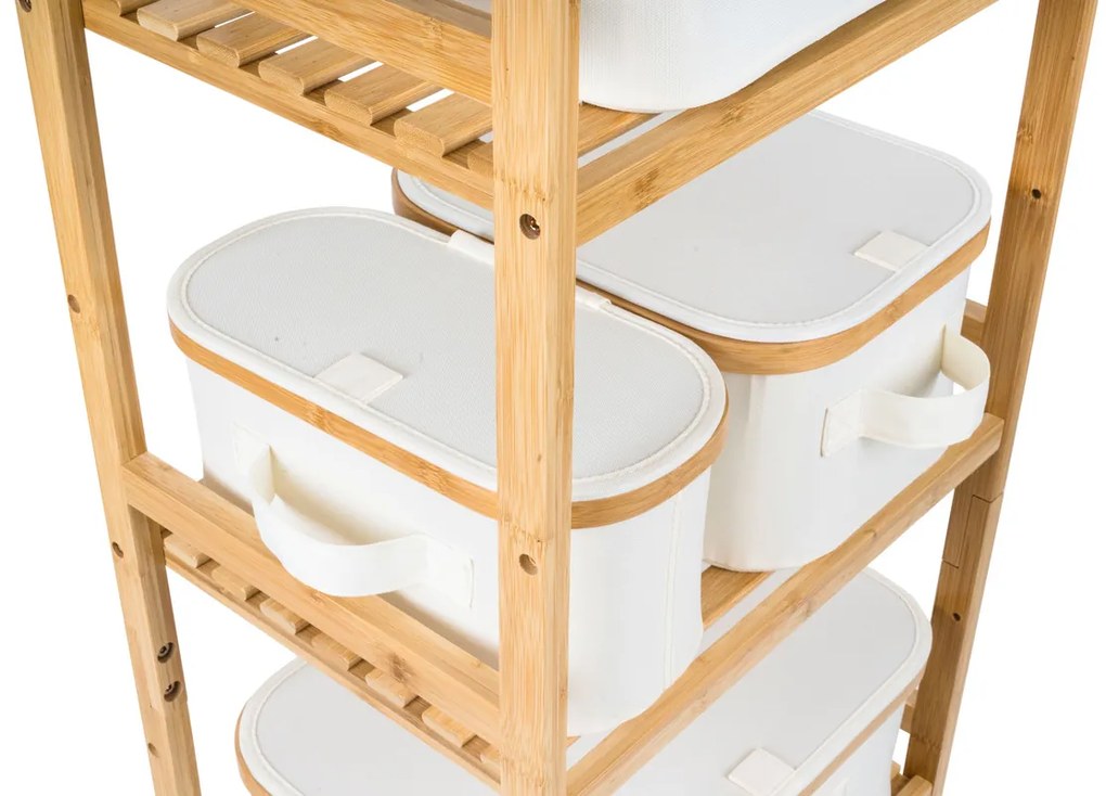 Pojemnik do przechowywania G21 40 x 30 x 15 cm, bambusowy z pokrywką, beżowy