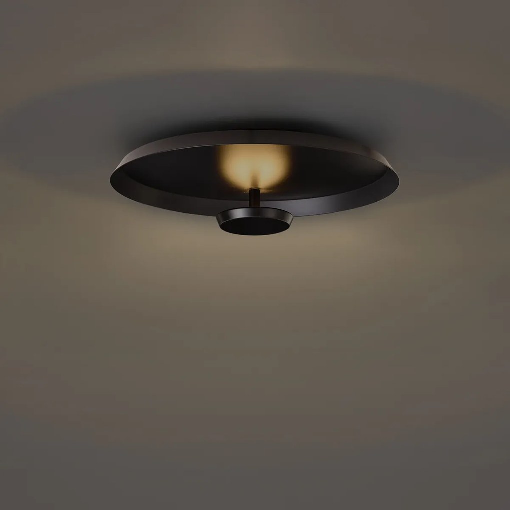 Nowoczesna lampa sufitowa matowa czarna z LED z 3-stopniową regulacją ściemniania - Sombra