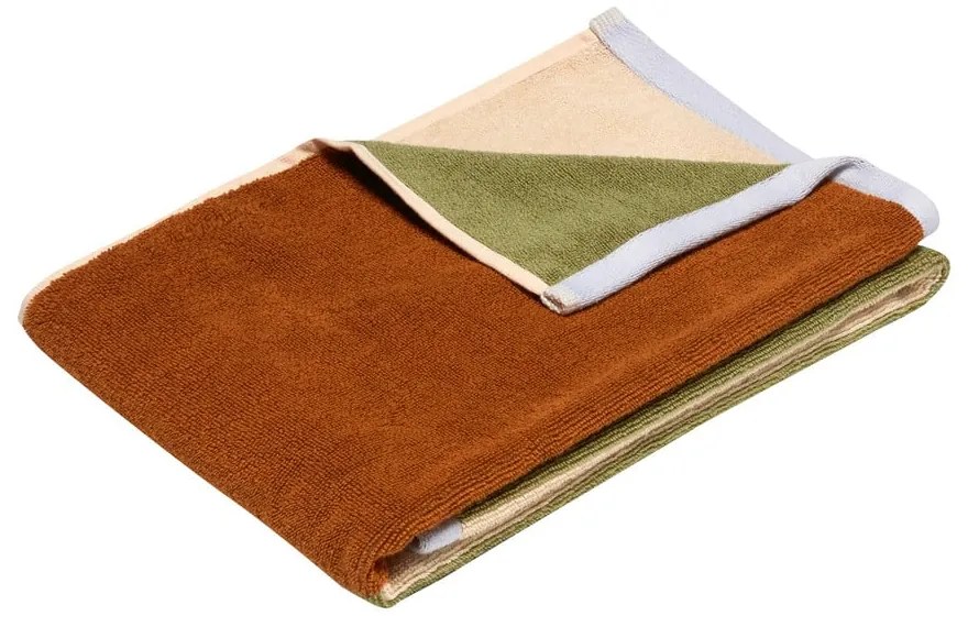 Brązowy bawełniany ręcznik frotte 50x100 cm Block – Hübsch