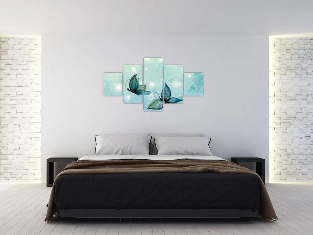 Obraz - Niebieskie motyle (125x70 cm)