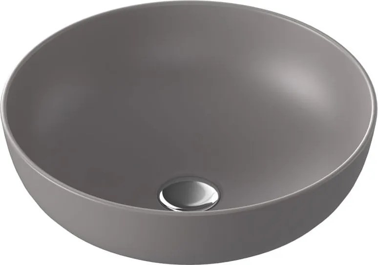 Umywalka ceramiczna nablatowa okrągła szara 38 cm MOLIS GREY