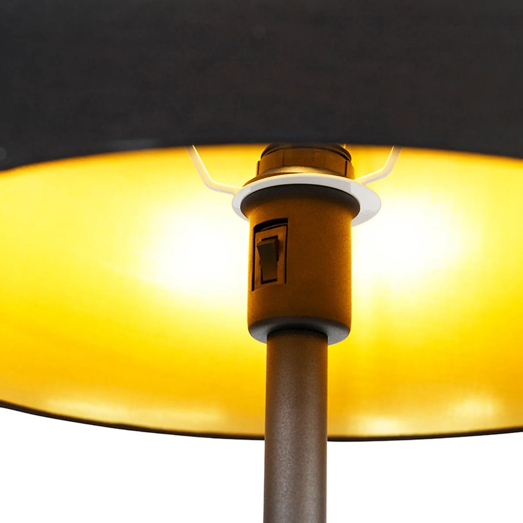 Inteligentna lampa stojąca czarna ze złotem, w tym Wi-Fi A60 i E14 - Retro klasyczny/Antyczny Oswietlenie wewnetrzne