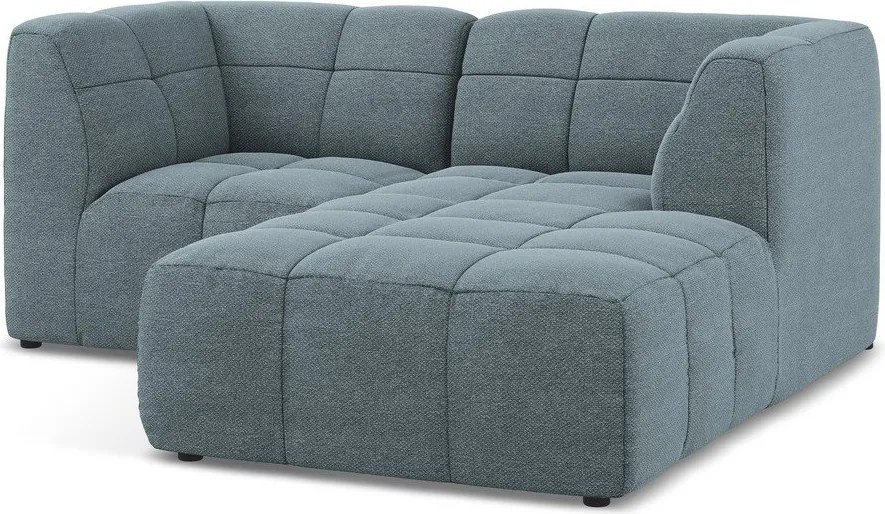 Niebieski narożnik z materiału bouclé (prawostronny/z szezlongiem) Aloha – Makamii