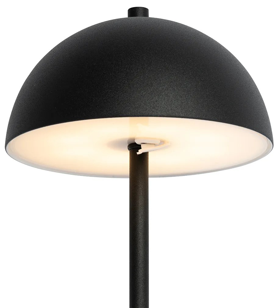 Zewnetrzna Lampa stołowa zewnętrzna czarna, ładowana, 3-stopniowo ściemniana - Keira Nowoczesny Oswietlenie zewnetrzne