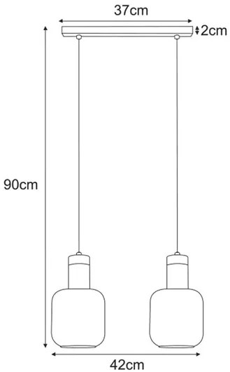 Lampa wisząca z podwójnym kloszem grafitowa E4-H88