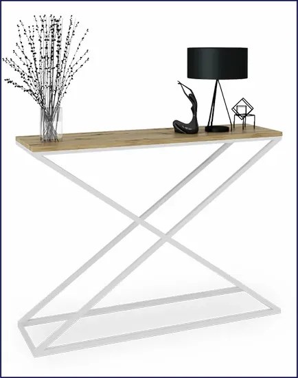 Skandynawska konsola biały + dąb artisan M8-L21