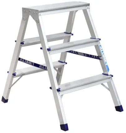 Alumet AD 7203 Aluminiowe schodki dwustronne, 2x 3stopnie, 60 cm