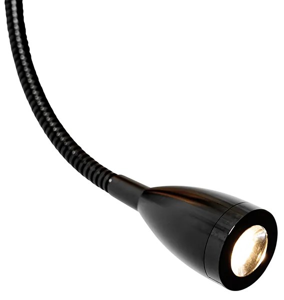 Lampa ścienna czarna z elastycznym ramieniem i złotym kloszem 15 cm - Brescia Nowoczesny Oswietlenie wewnetrzne