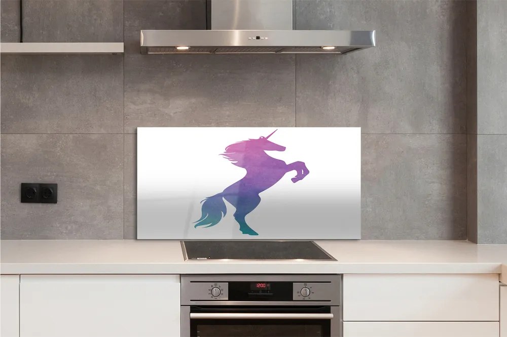 Szkło do Kuchni na Ścianę Ilustracja Baśniowego Jednorożca