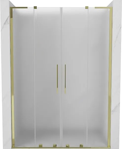 Mexen Velar L Duo drzwi prysznicowe rozsuwane 140 cm, szron, złote - 871-140-003-32-50