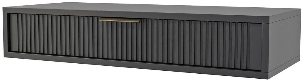 Czarna toaletka wisząca z ryflowaną szufladą C9-G83