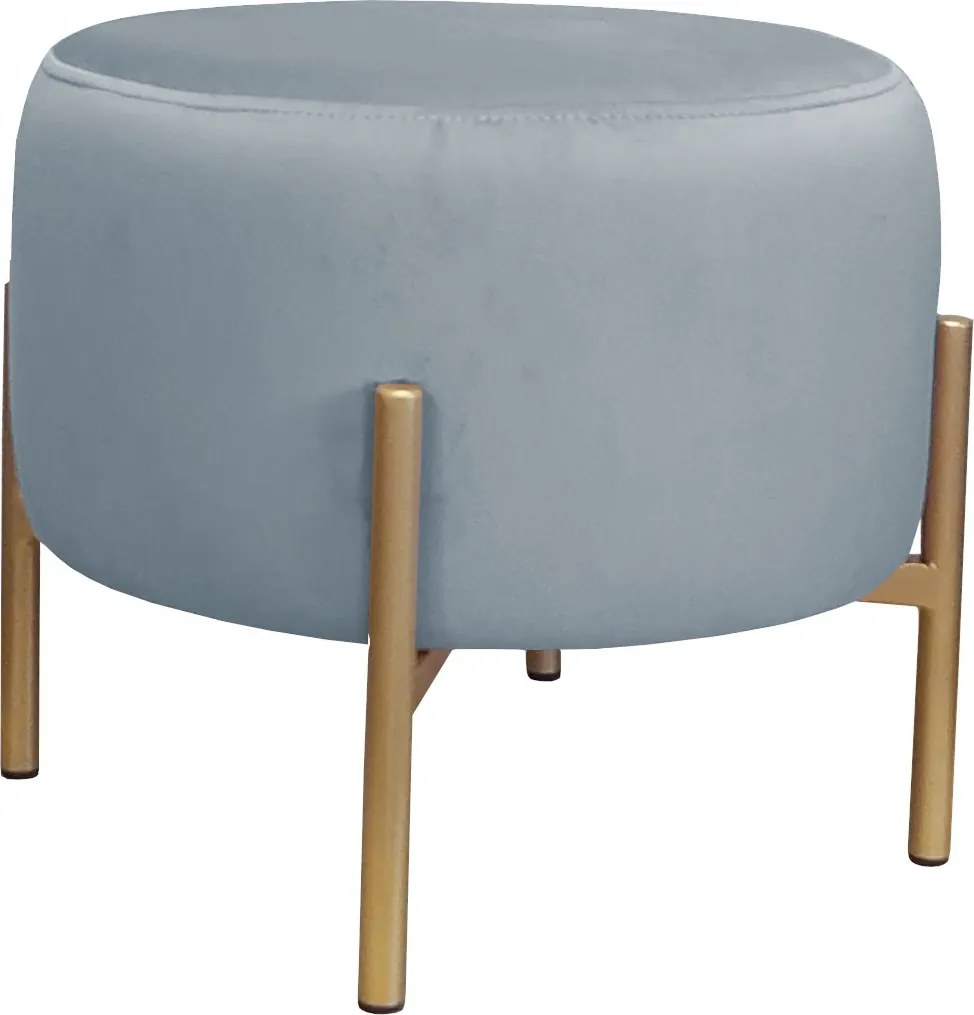 Pufa OLA loft ławka podnóżek metal : Kolor Stelaża - Złoty, Kolor tkaniny - VELVET - BL06, Typ tkaniny - Velvet