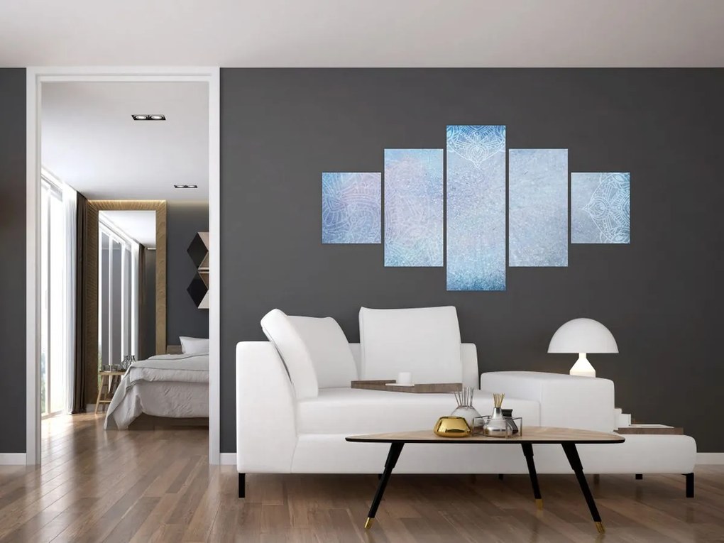 Obraz - Mandale w niebieskim (125x70 cm)
